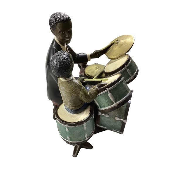 Enesco Father, Son, and Daughter Drummer Figurine Sculpture*African American - Picture 3 of 8